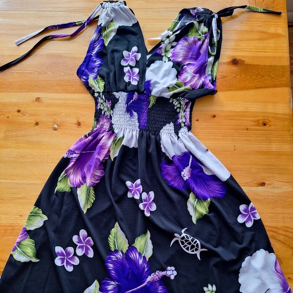 Steven Wear Dresses & Skirts - Steven Wear Black Purple Green Flower Sleeveless Dress